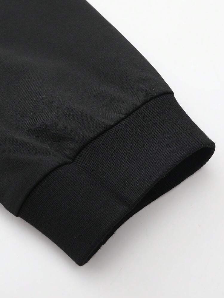 Aesthetic Post--Men Letter Graphic Colorblock Zip Up Jacket