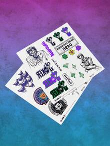 Harley Quinn | ROMWE 2sheets Letter Figure Graphic Tattoo Sticker - Multicolor - View 2