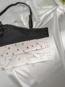 PetitDoll Plus 3pcs Contrast Lace Underwire Bra, Lingerie, Kawaii, Lift - Multicolor - View 3