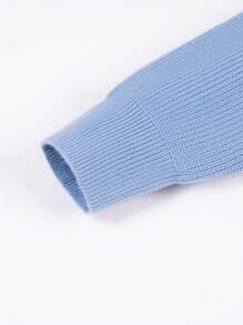 男小童條紋飾邊前紐扣開襟衫 - 霧霾藍 - 查看 4