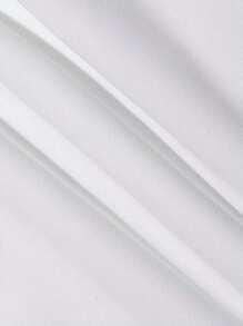 Tween Girl Contrast Letter Tape Crisscross Waist Sweatpants - White - View 5