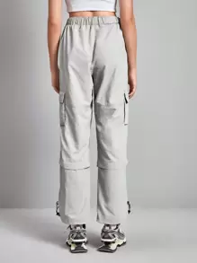 In My Nature Solid Color Drawstring Waist Waterproof Outdoor Cargo Pants