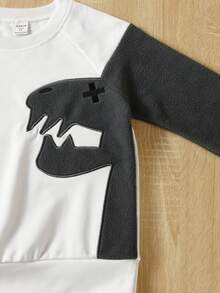 男小童恐龍印花插肩袖衛衣和衛褲 - 彩色 - 查看 8