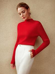 MOTF PREMIUM 100% PURE WOOL MOCK-NECK SWEATER