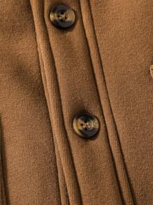 Baby Girl Embroidery Paw Pattern 3D Ear Design Hooded Teddy Lined Overcoat - Coffee Brown - View 5