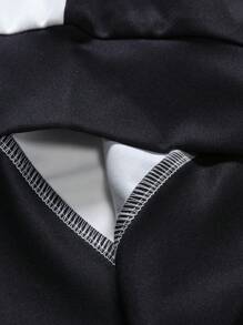 Manfinity LEGND 男士雙色落肩袖衛衣和衛褲 - 黑與白 - 查看 7