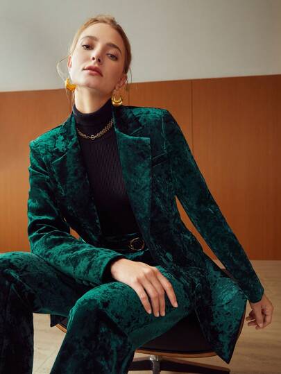 MOTF PREMIUM CRUSHED VELVET BLAZER