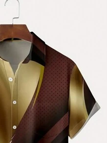 Manfinity LEGND Nam Plus In Địa lý Áo sơ mi - Cà phê nâu - Xem 3