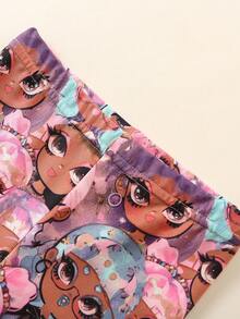 女嬰卡通圖案T恤和緊身褲