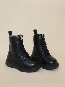 de niños simple & cómodo corte bajo Botas Chicas básico delantero Botas con cordón