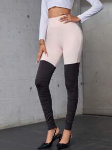 SHEIN Essnce Two Tone Ruched Leggings