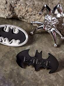 BATMAN X SHEIN 3 件套蝙蝠形胸针，锌合金 - 彩色 - 查看 3