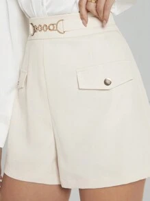 BizChic High Waist Flap Detail Shorts