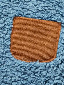 Cozy Pixies Unisex Baby's Padded Plush Colorblock Sweatshirt With Pockets And Thermal Lined, Thick Round Neck Pullover For Baby Boy - Blue - View 5