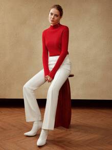 MOTF PREMIUM 100% PURE WOOL MOCK-NECK SWEATER