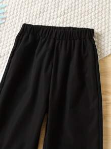SHEIN Tween Boys' Casual Sports Jogger Pants With Double White Side Stripes And Tapered Legs