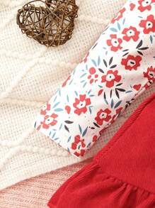 女嬰印花連身背心&荷葉邊背带半身裙