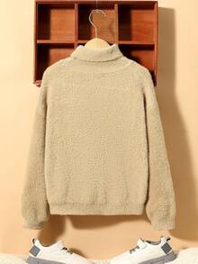 SHEIN Tween Boy Solid Turtleneck Sweater