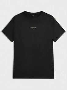 GENTILAND Men's Slogan Print Crew Neck Casual Loose T-Shirt, Couple Things