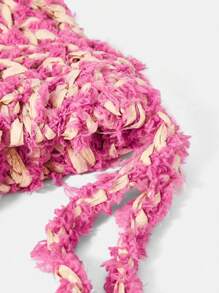 SHEIN VCAY Women's Fashionable Color Block Woven Handbag - Pink - View 4