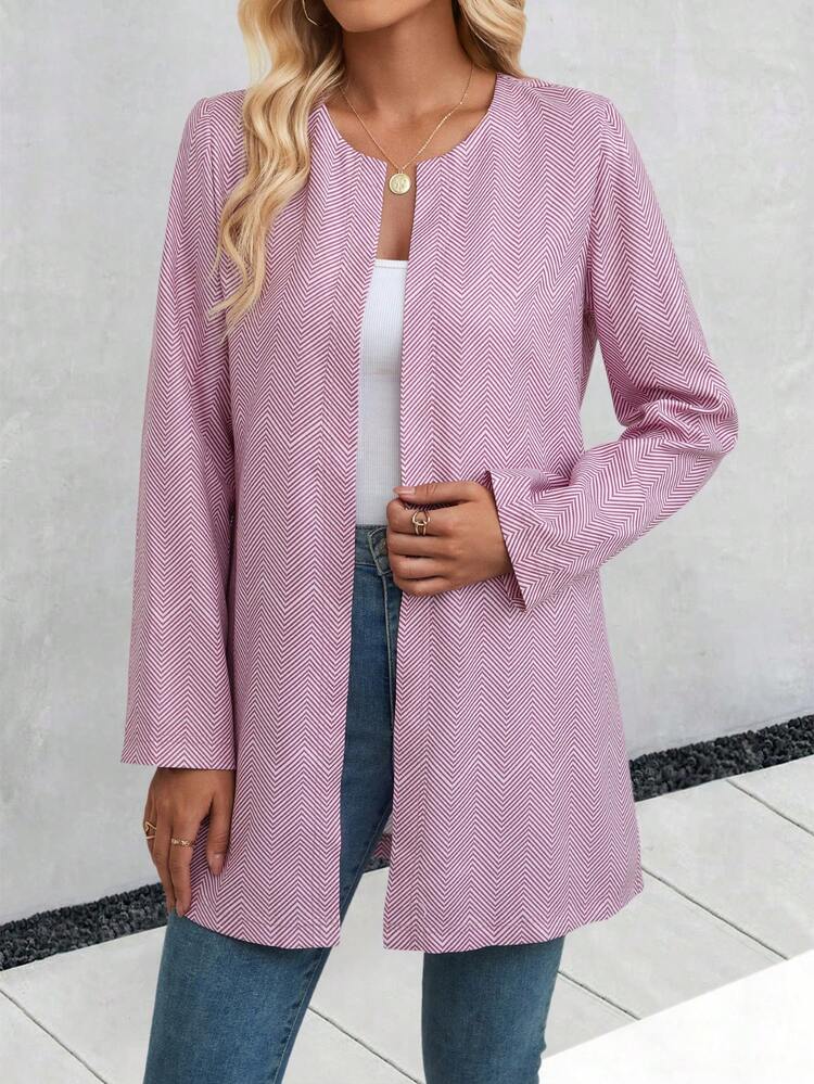 Chevron Open Front Coat