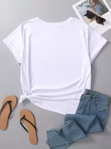 INAWLY Plus Heart Print Tee - White - View 2