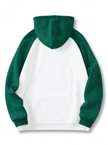 Manfinity Dauomo Nam Đồ họa Chữ cái Túi kangaroo Dây rút Áo hoodie ấm áp - trắng - Xem 2