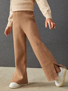 SHEIN Young Boy Split Hem Knit Pants