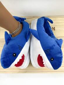 Blue Shark-shaped Fashionable Slippers - Blue - View 4