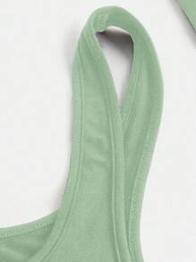 SHEIN BASICS Plus Split Thigh Cami Dress - Mint Green - View 8