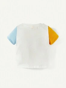 Cozy Pixies Baby Boy Letter Graphic Colorblock Tee - Multicolor - View 2