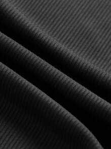 SHEIN ICON Cắt ra phía trước Áo phông Crop - màu đen - Xem 3