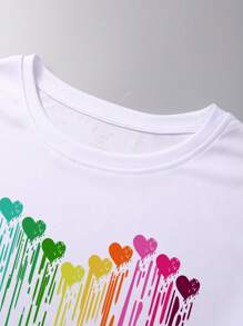 INAWLY Plus Heart Print Tee - White - View 6