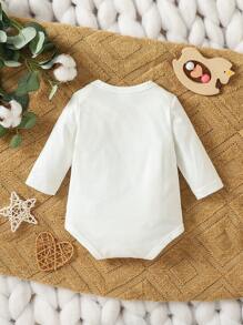 SHEIN Baby Girl Slogan Graphic Bodysuit