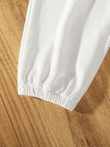 青少年女孩字母圖案連帽衫和運動褲 - 彩色 - 查看 7