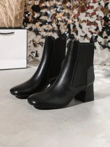 Của phụ nữ Gót chân trung bình Giày bốt ngắn , đàn hồi Thiết kế , Đúng mốt & Đơn giản Mặc hàng ngày - màu nâu - Xem 3