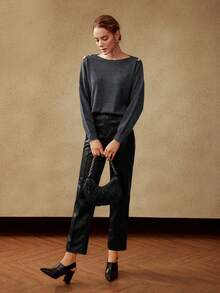 MOTF PREMIUM Cashmere Len Áo len - Xám - Xem 5