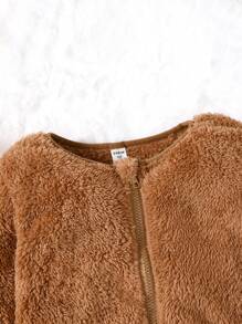 Chàng trai trẻ Dây kéo Áo Teddy Jackets
   & Mũ - màu nâu - Xem 8