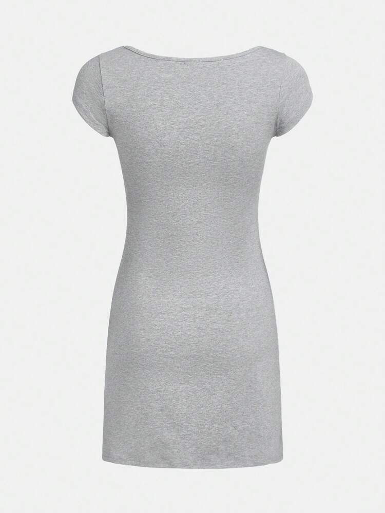 Teen Girl Solid Ruched Tee Dress