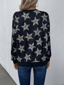 EMERY ROSE 星星印花落肩袖運動衫 - 彩色 - 查看 2