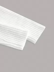 Muchica Xoắn Dan Cổ giả Dây kéo Áo len Mở - trắng - Xem 4