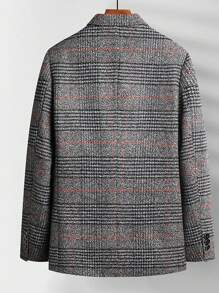 Houndstooth Print Lapel NeckLong Sleeve Casual Men's Suit Jacket (Shirt Not Included) - Grey - View 1