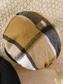 Áo thun cổ cao tay bong bóng cho bé gái 2 chiếc, trang phục váy và mũ in lưới, mềm mại, thoải mái, thời trang - màu đen - Xem 5