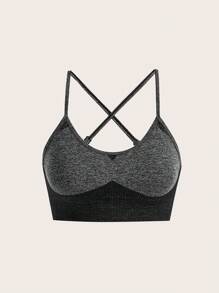 SHEIN Yoga Basic 3入組露背交叉運動型胸罩 - 彩色 - 查看 3