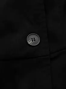 Flirla 大碼雙排釦連帽外套 - 黑色 - 查看 3