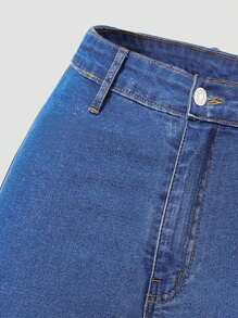 青少年女孩破洞牛仔喇叭褲