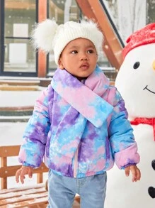Áo khoác đệm & khăn quàng cổ có mũ trùm đầu cho bé gái - Nhiều màu - Xem 3