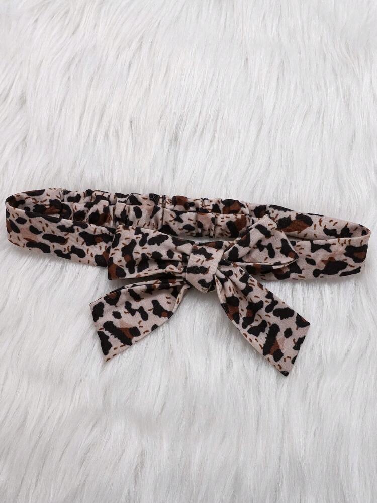 SHEIN Baby Girl Christmas Print Ruffle Trim Bodysuit & Headband - Red - View 6