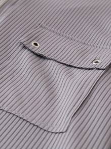 SHEIN Unity 大碼翻蓋口袋半拉鏈連帽T恤