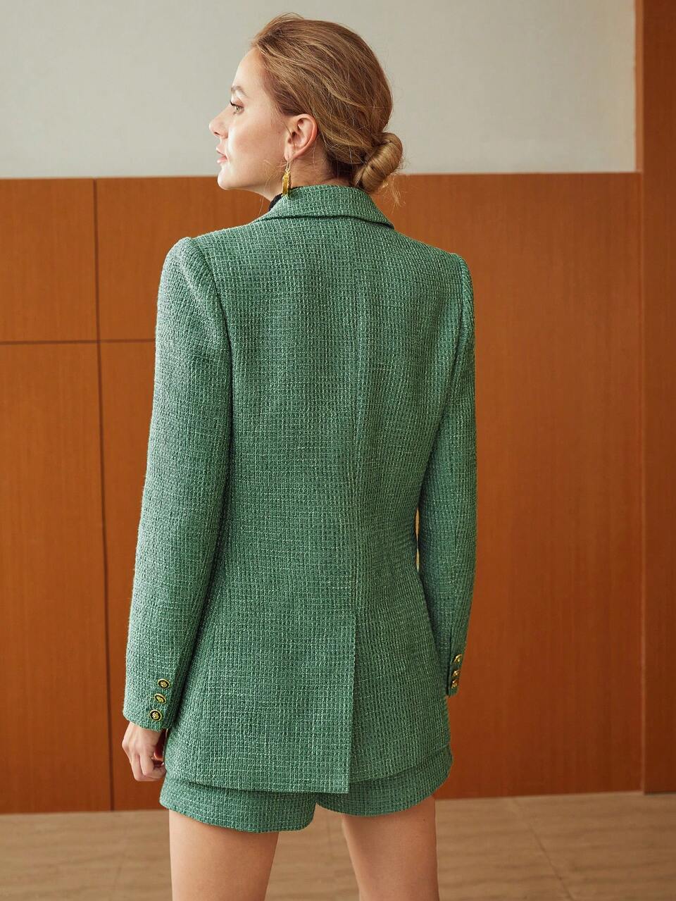 TWEED VISCOSE-BLEND BLAZER